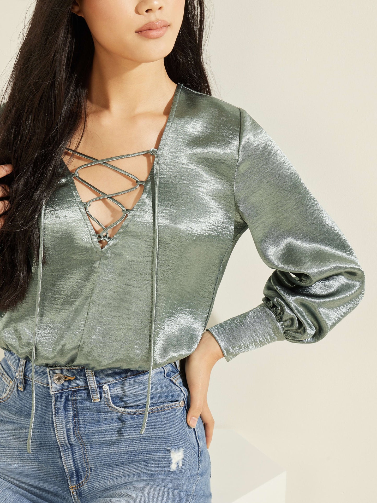 LS TAMI LACE UP TOP